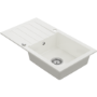 Single Bowl White Inset Granite Composite Kitchen Sink with Reversible Drainer -  Enza Phoebe