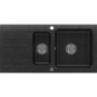 1.5 Bowl Black Granite Composite Sink & Waste Kit with Reversible Drainer - 960 x 480mm - Phoebe