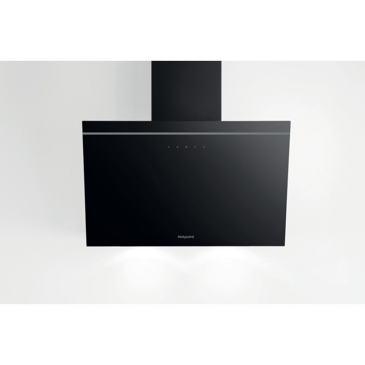 Refurbished Hotpoint PHVP62FLTK 60cm Angled Chimney Hood Black