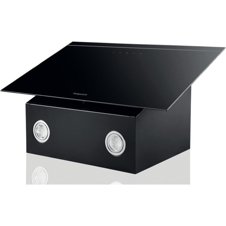 Refurbished Hotpoint PHVP62FLTK 60cm Angled Chimney Hood Black