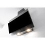 Hotpoint 60cm Angled Cooker Hood - Black Glass & Stainless Steel