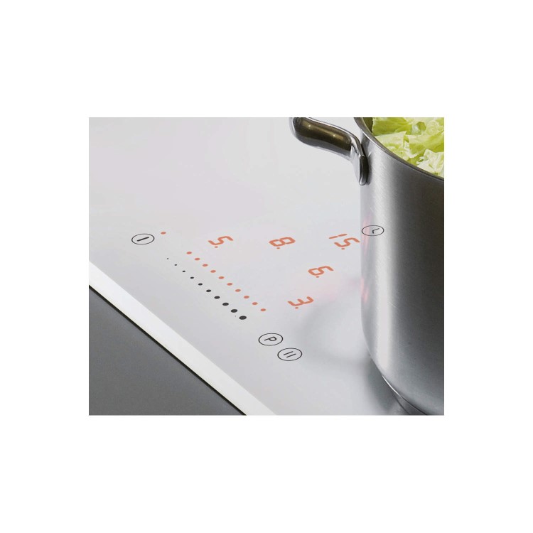 GRADE A1 - Amica PI6112WFT Bevelled Edge Slider Control 60cm Four Zone Induction Hob White