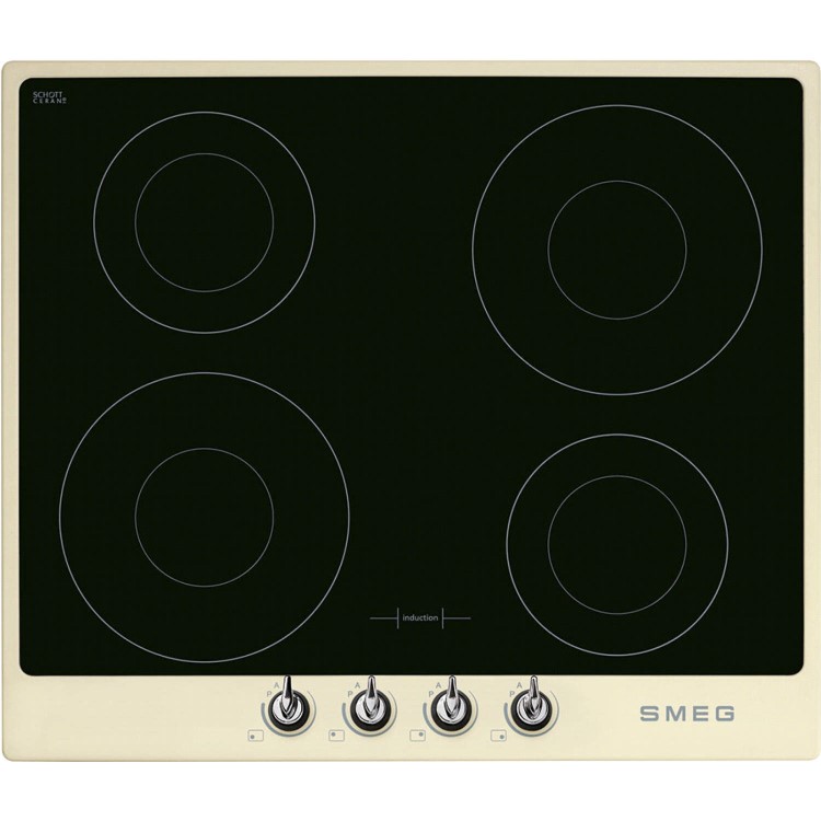 Smeg PI964P Victoria 60cm Four Zone Induction Hob Cream Frame
