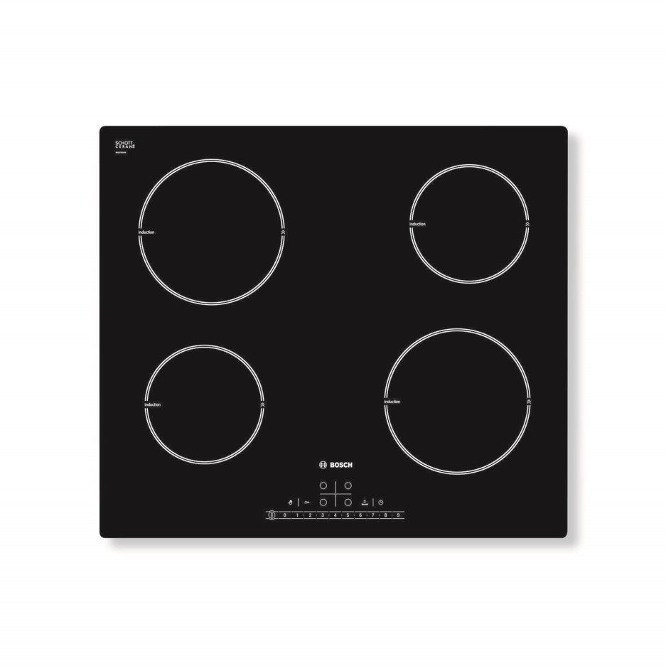 Bosch PIA611F18E 59cm DirectSelect Four Zone Induction Hob Black