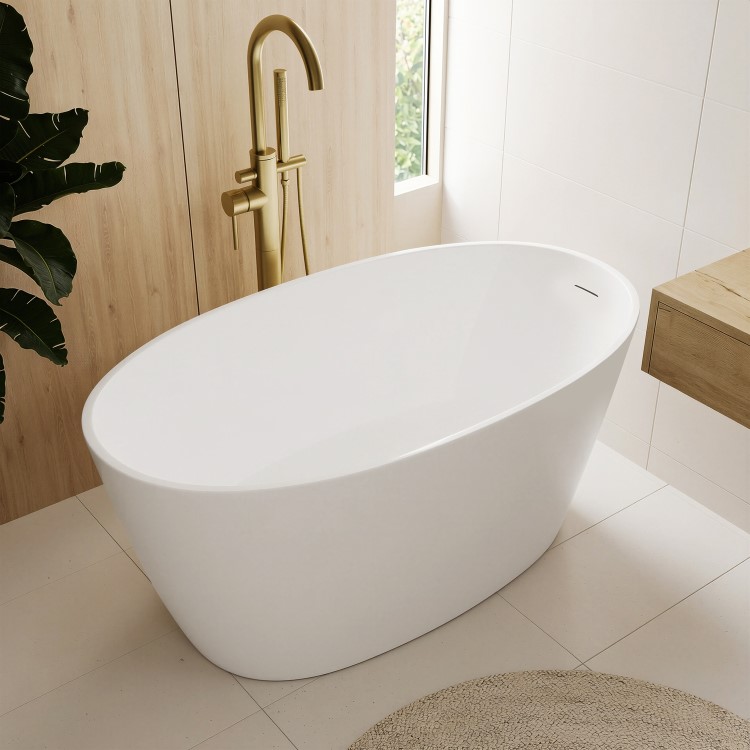 Matt White Small Freestanding Double Ended Bath 1300 x 700mm - Pico
