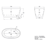 Matt White Small Freestanding Double Ended Bath 1300 x 700mm - Pico