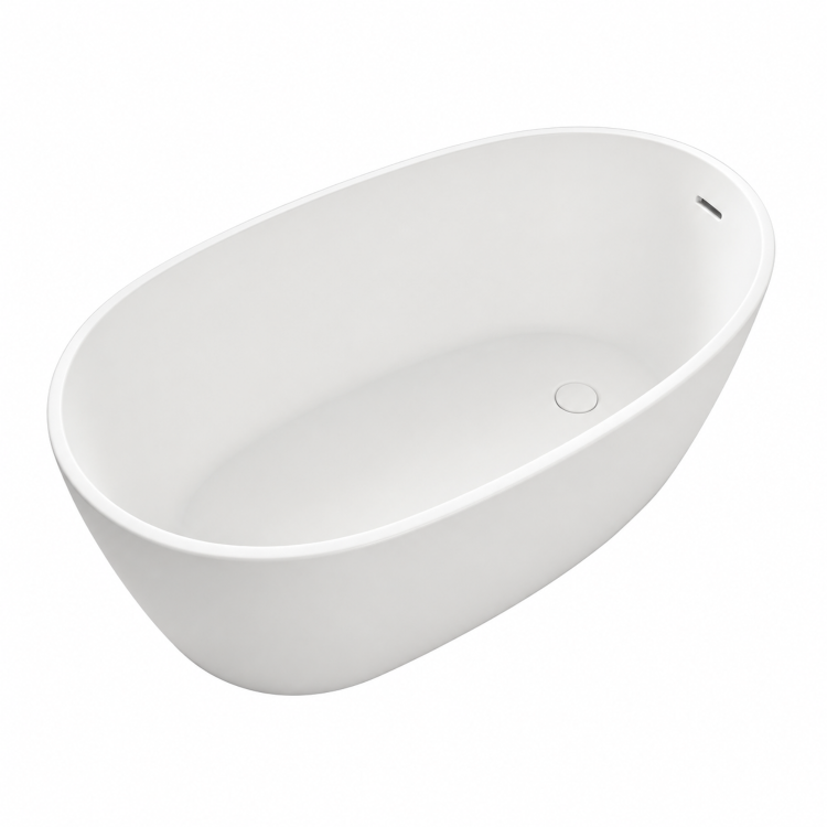 Matt White Small Freestanding Double Ended Bath 1300 x 700mm - Pico
