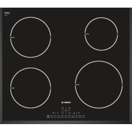 Bosch PIE651F17E 59cm DirectSelect Touch Control Four Zone Induction Hob With Power Management - Bla