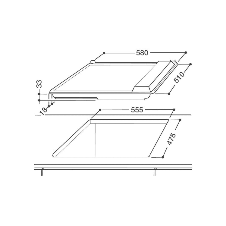 GRADE A2 - Indesit PIM604WH 60cm Four Zone Sealed Plate Hob White