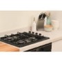 Indesit PIM640ASBK 60cm 4 Burner Gas Hob in Black
