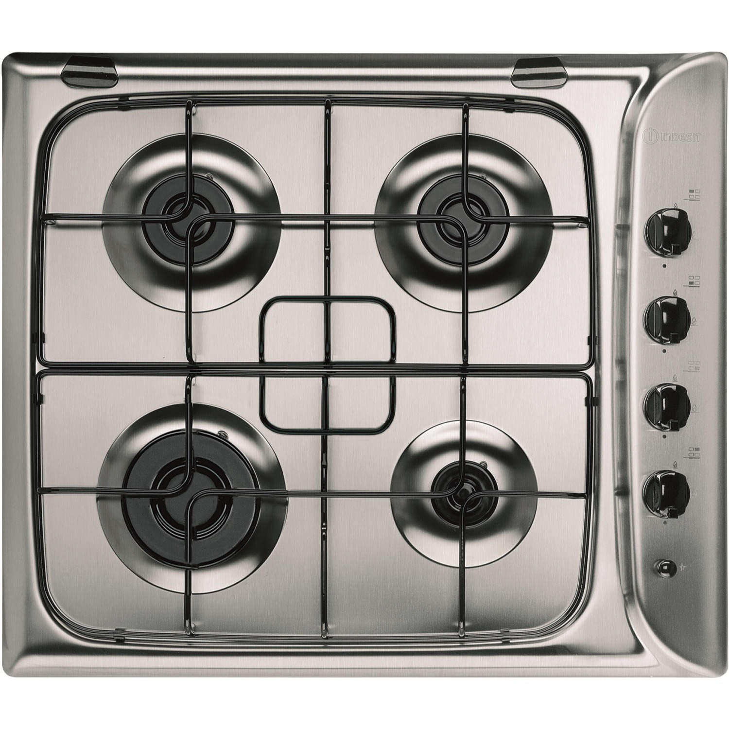 Indesit PIM640ASIX 60cm 4 Burner Gas Hob Stainless Steel Appliances Direct