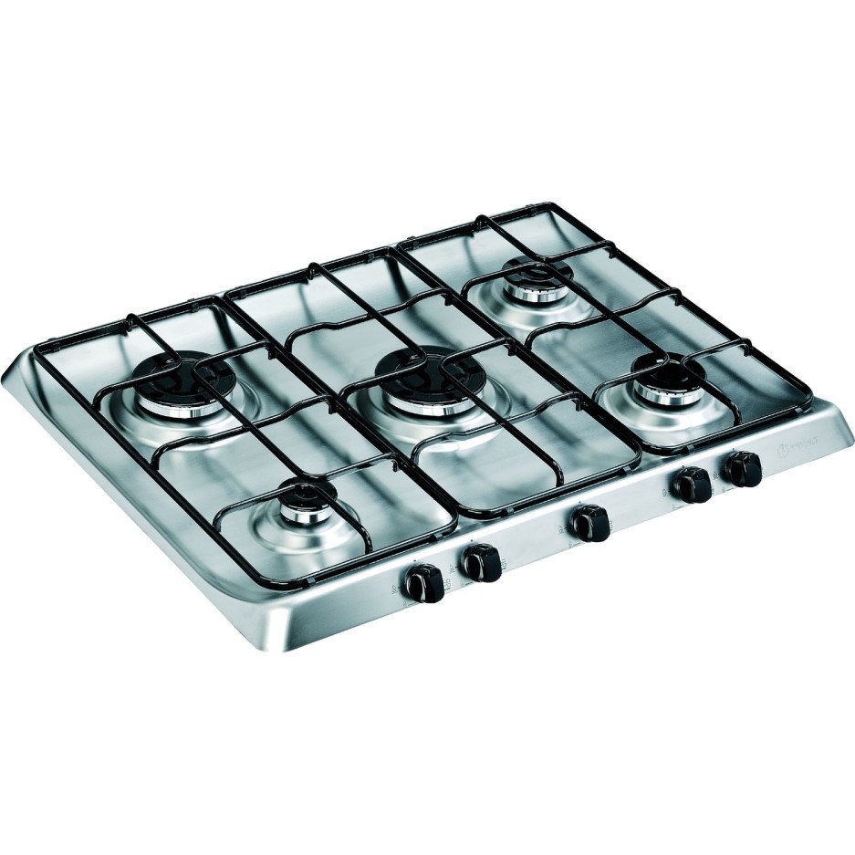 Indesit PIM750ASIX 68cm Five Burner Gas Hob Stainless Steel