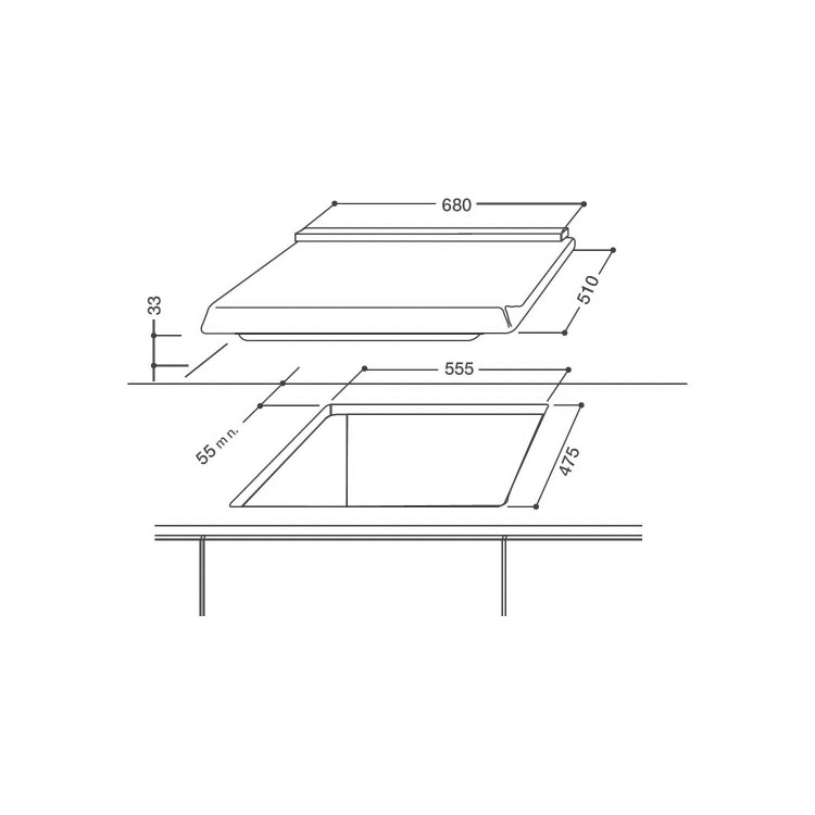 Indesit PIM750ASTIX 70cm Five Burner Gas Hob Stainless Steel