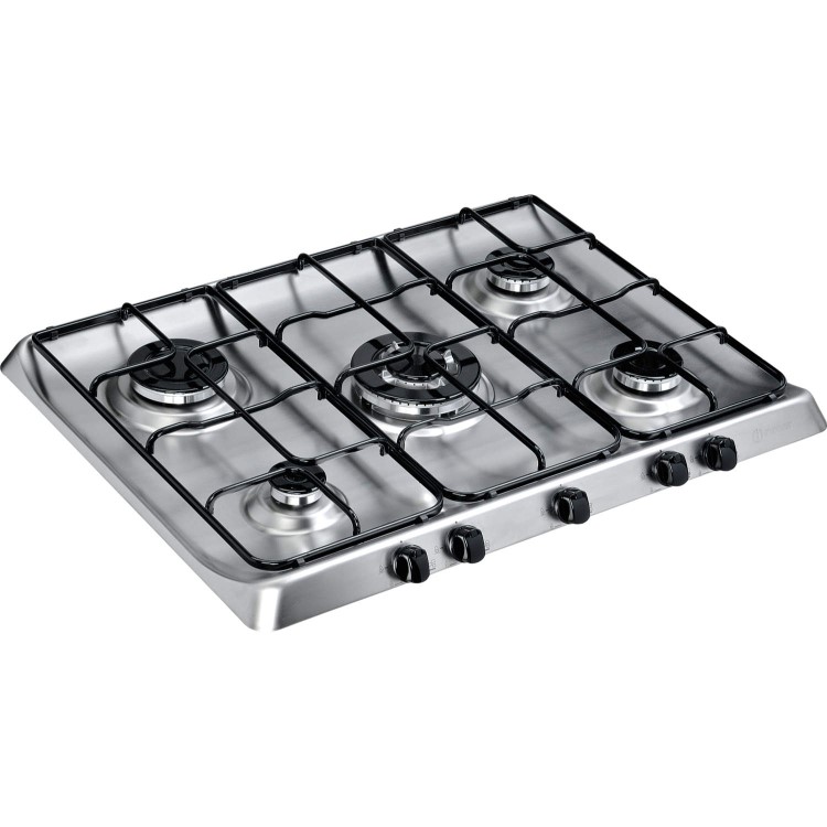 Indesit PIM750ASTIX 70cm Five Burner Gas Hob Stainless Steel