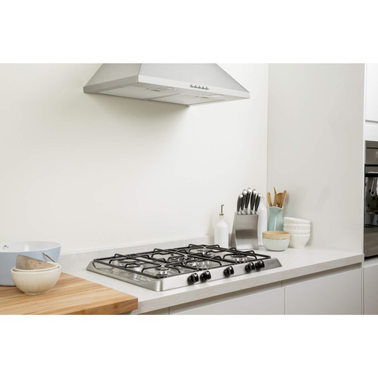 Indesit PIM750ASTIX 70cm Five Burner Gas Hob Stainless Steel