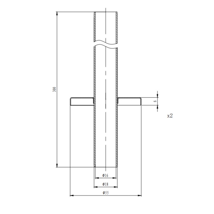 Chrome Radiator Pipe Covers 300mm
