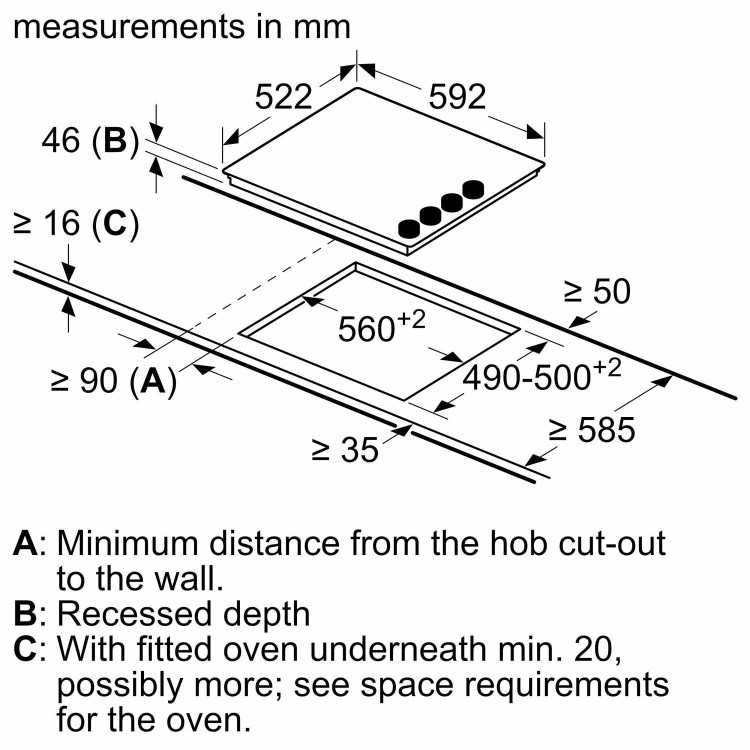 Refurbished Bosch Serie 2 PKE611CA3E 60cm 4 Zone Ceramic Hob