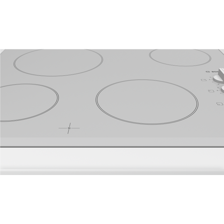 Bosch PKE652CA1E Serie 2 Side Dial Control 56cm Four Zone Ceramic Hob - White Glass