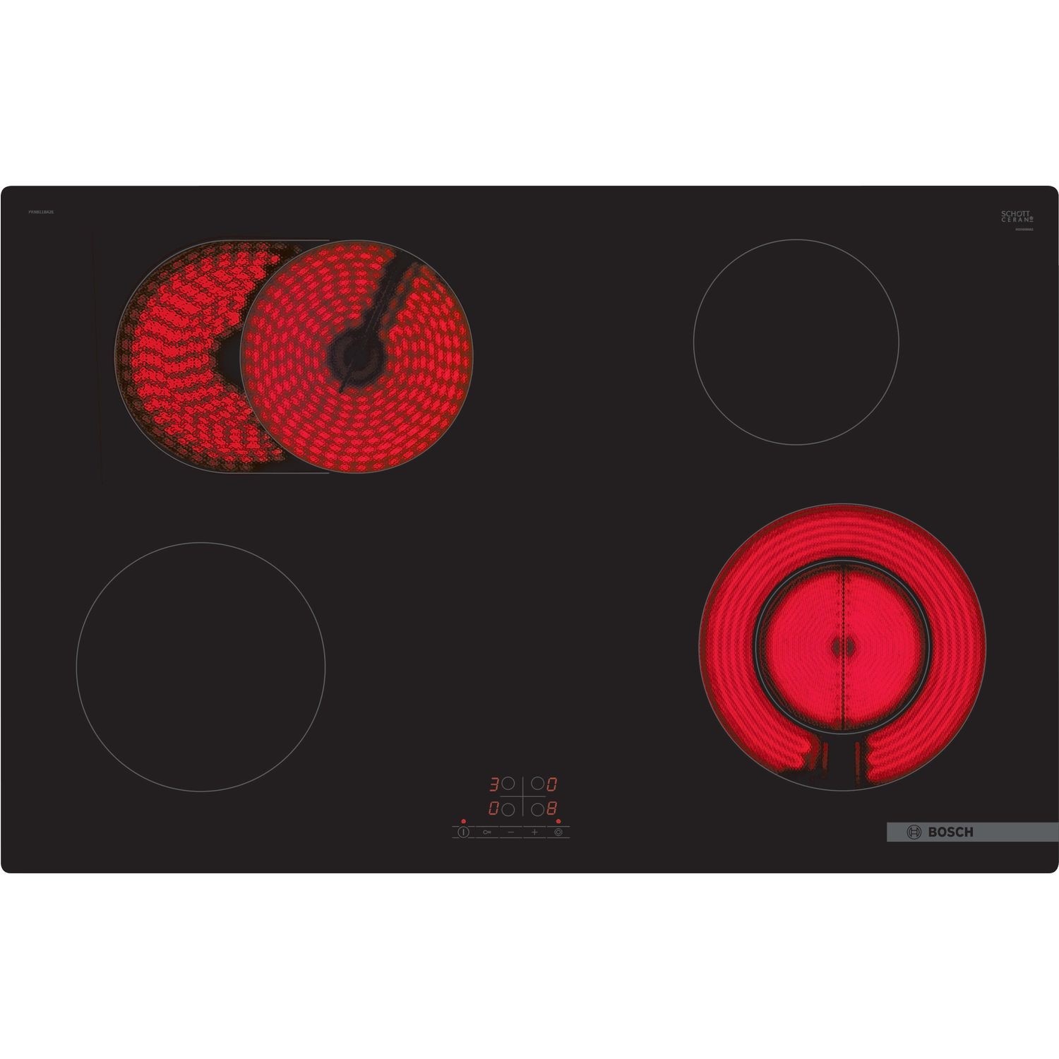 Bosch PKN811BA2E Series 4 80cm 4 Zone Ceramic Hob
