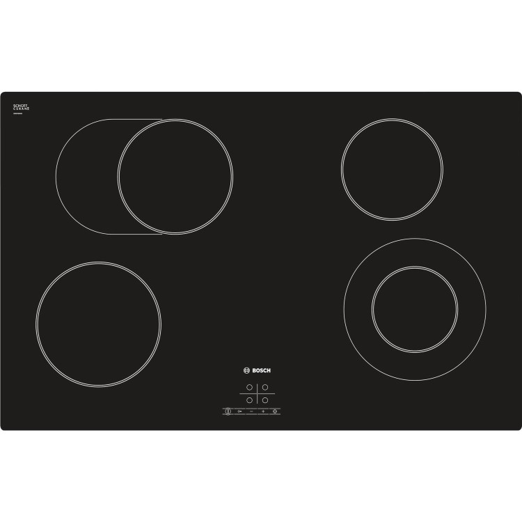 Bosch PKN811D17E Serie 4 80cm Wide Touch Control Four Zone Quick-Therm Ceramic Hob - Black
