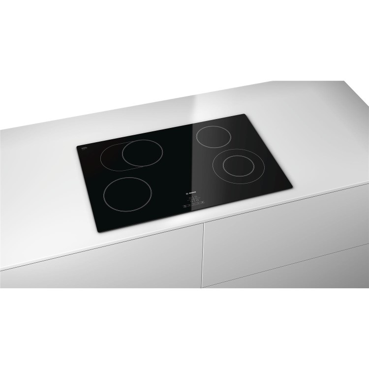Bosch PKN811D17E Serie 4 80cm Wide Touch Control Four Zone Quick-Therm Ceramic Hob - Black