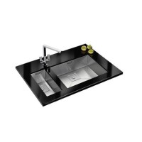Franke PKX110_18_55DP Peak Undermount 1.5 Bowl Stainless Steel Sink and Tap Desgner Pack