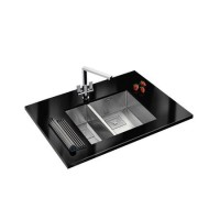Franke PKX160_34-18LDP Peak Undermount 1.5 Bowl Sink and Tap Designer Pack - LHSB