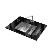 Franke PKX160_34-18RDP Peak Undermount 1.5 Bowl Sink and Tap Designer Pack - RHSB