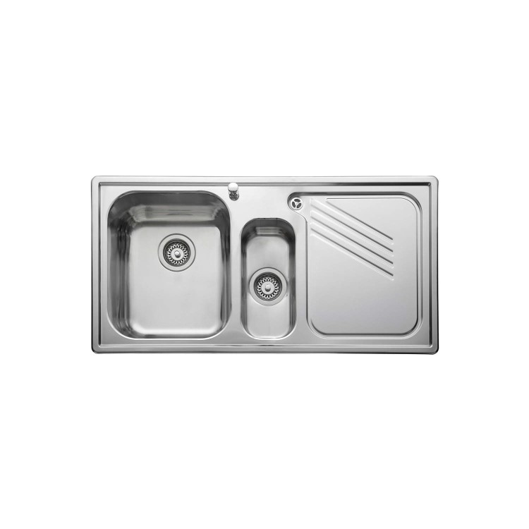 Leisure Sinks PL9852R ProLine Stainless Steel 985x508 1.5 Bowl Right Hand Drainer And KA28SS