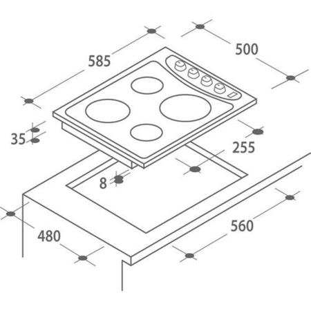 Candy PLE64X 60cm Sealed Plate Electric Hob Stainless Steel