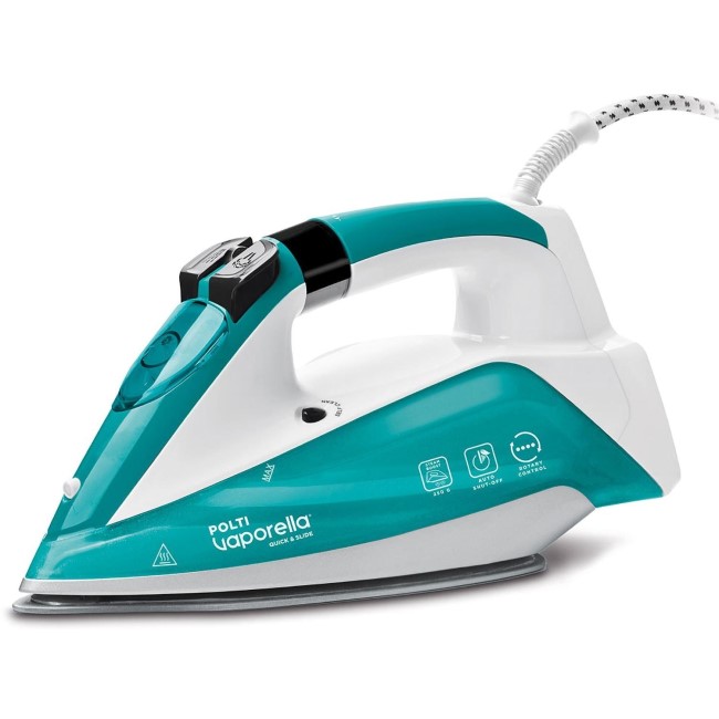 Polti PLGB0081 Quick and Slide Steam Iron - White & Turquoise