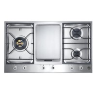 Bertazzoni PM36-3-0G-X Design Series 90cm 3 Burner Gas Hob With Griddle-Stainless Steel