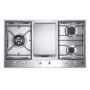 Bertazzoni PM36-3-0G-X Design Series 90cm 3 Burner Gas Hob With Griddle-Stainless Steel