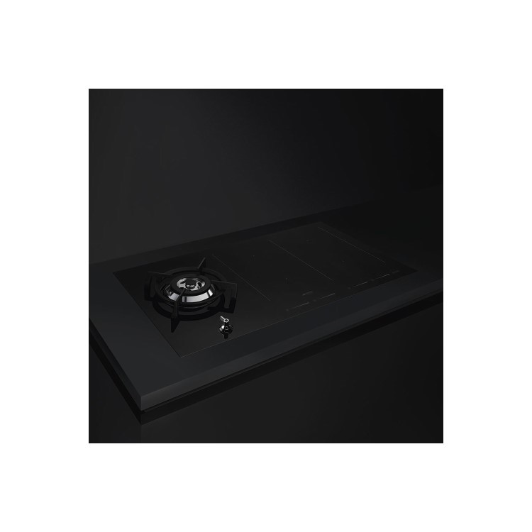 Smeg PM3912WLD 90cm Classic Mixed Fuel Hob - 1 Gas Wok Burner 2 Induction Multizones