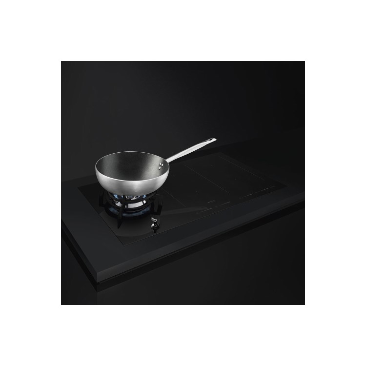 Smeg PM3912WLD 90cm Classic Mixed Fuel Hob - 1 Gas Wok Burner 2 Induction Multizones