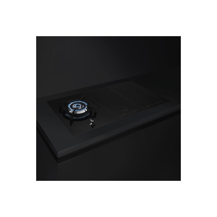 Smeg PM3912WLD 90cm Classic Mixed Fuel Hob - 1 Gas Wok Burner 2 Induction Multizones