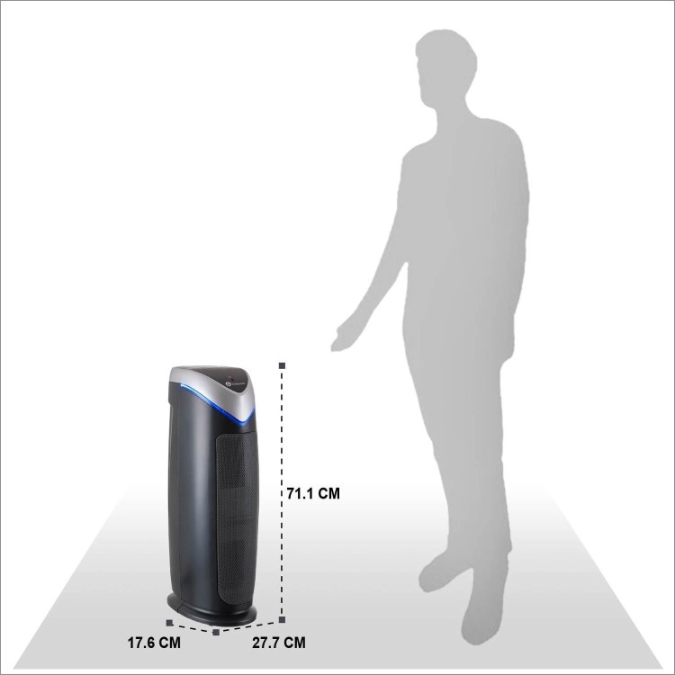 Puremate PM510 Air Purifier with HEPA Ioniser with UV-C and Odor Reduction - Great for large rooms up to 38sqm