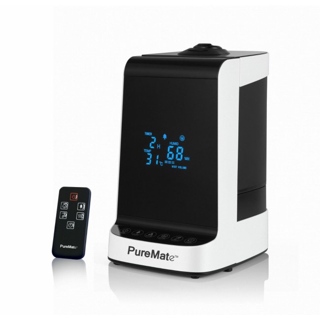 GRADE A1 - Puremate PM906 Ultrasonic Cool & Warm Mist Humidifier with Ioniser - Great for rooms up to 40sqm