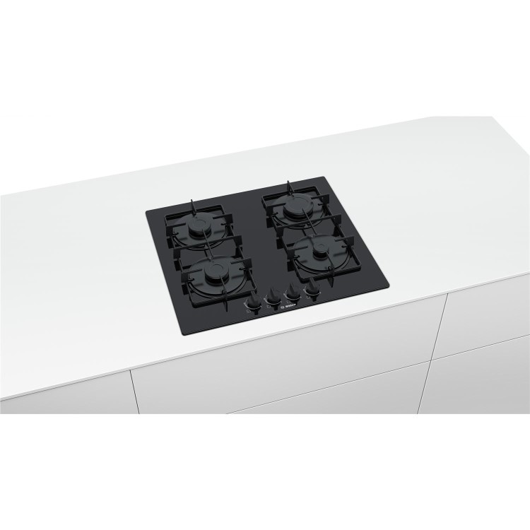 Bosch PNP6B6B80 Serie 4 60cm Tempered Glass 4 Burner Glass Hob - Black
