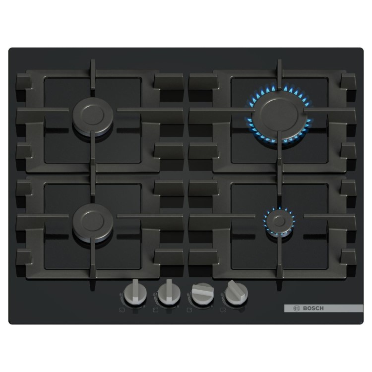 Bosch Series 4 60cm 4 Burner Gas on Glass Gas Hob - Black