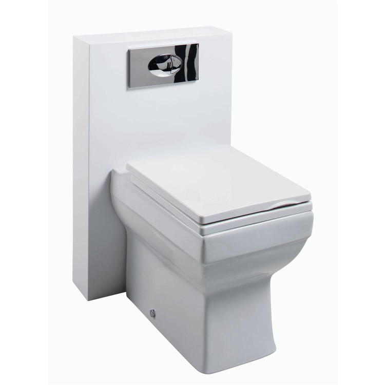 Back to Wall WC Toilet Unit & Square Toilet with Heavy Duty Seat - W500 x H790mm
