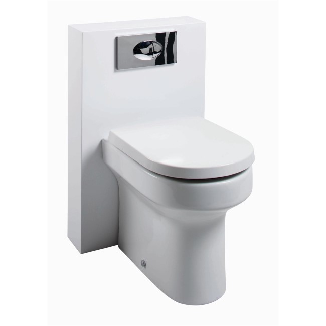 Back to Wall WC Toilet Unit & Round Toilet with Seat - W500 x H790mm
