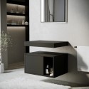 A1/PORTOB600 ONLY OPENED - 600mm Black Wall Hung Countertop Shelves - Porto