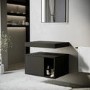 GRADE A2 - 600mm Black Wall Hung Countertop Shelves - Porto