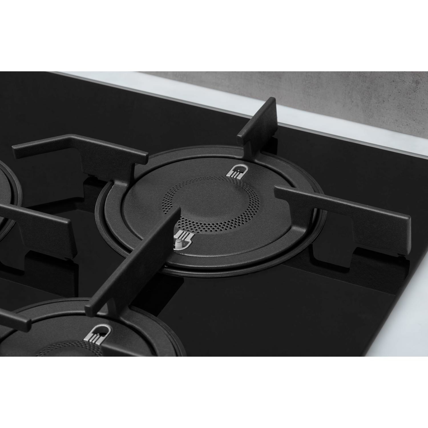 Whirlpool POW75D2NB 75cm Five Burner Gasonglass Hob Black