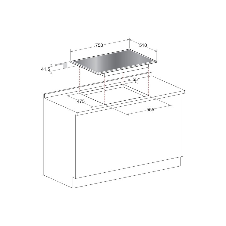 GRADE A1 - Whirlpool POW75D2NB 75cm Five Burner Gas-on-glass Hob - Black