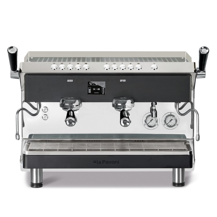 La Pavoni Desiderio 2 Group Automatic Coffee Machine PPDES2VAN00EU – 13ltr Boiler - 5.1kW. Black & Stainless Steel