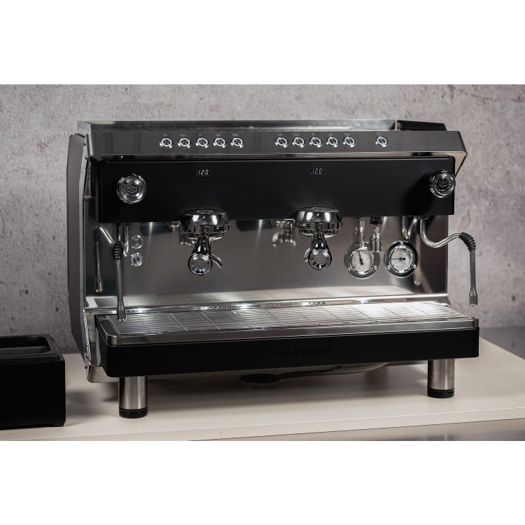 La Pavoni Geniale 2 Group Automatic Coffee Machine - 11.3 Litre Boiler - Black & Stainless Steel