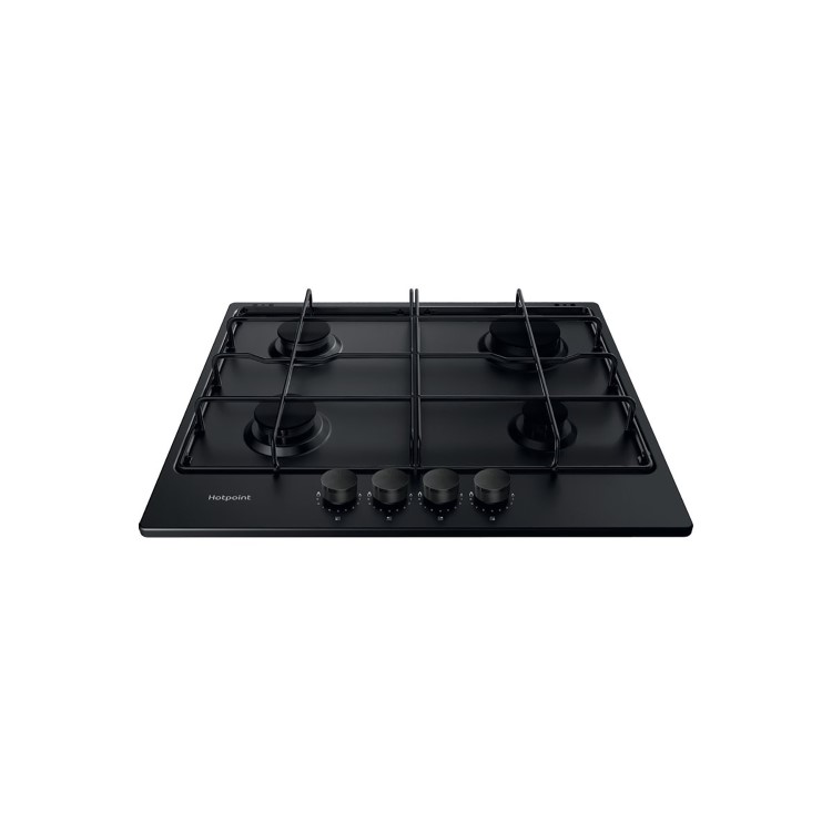 Refurbished Hotpoint PPH60PFNB 58cm 4 Burner Gas Hob Black