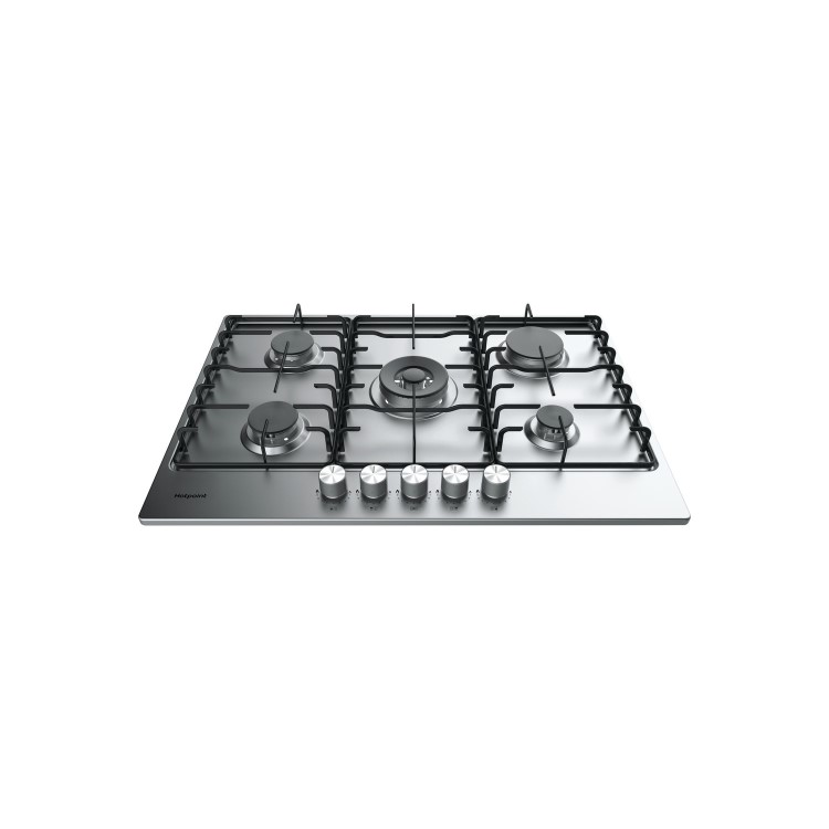 Hotpoint 75cm 5 Burner Gas Hob - Stainless Steel